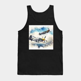 Fantasy illustration of WWII aircraft in battle Tank Top